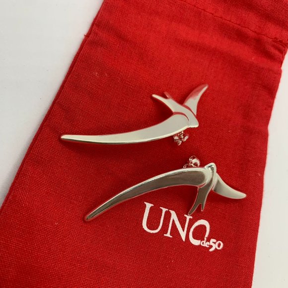 Uno de 50 Earrings Simple Minimalist Unique Earrings Silver-Plated Alloy Metal - Picture 5 of 8